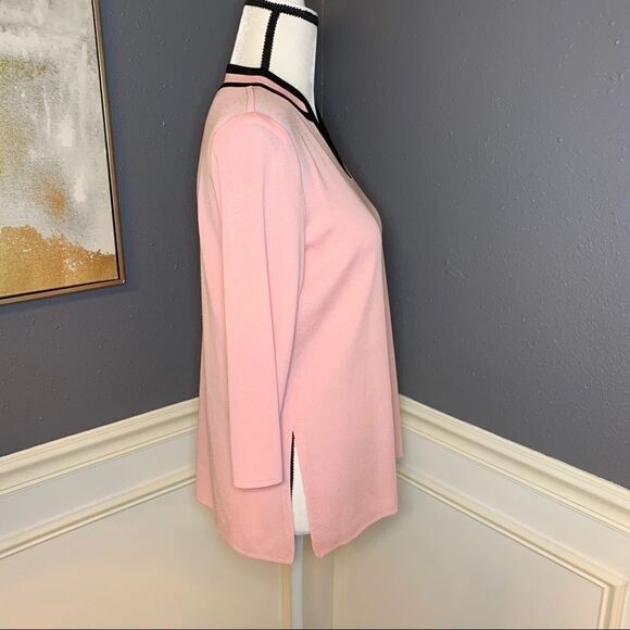 Misook 3/4 sleeve sweater blouse w military neck - Picture 3 of 5